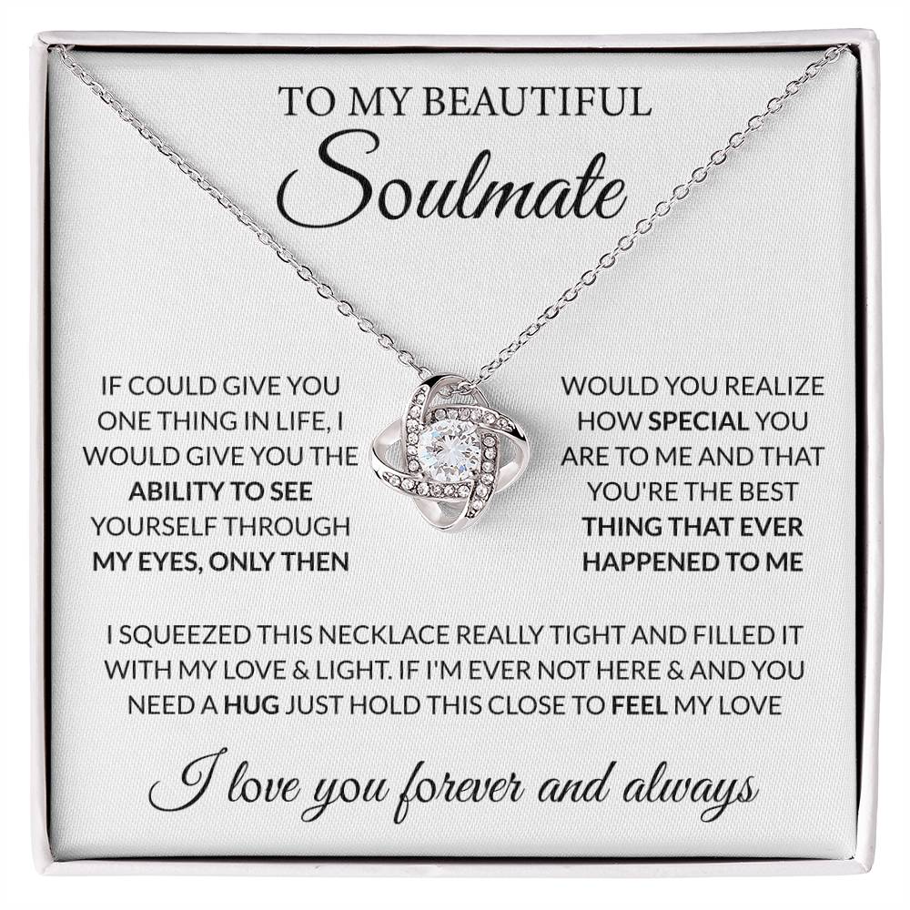 Gift for Soulmate - Feel My Love - Love Knot Necklace - Personalize Memories