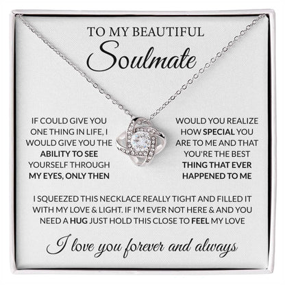 Gift for Soulmate - Feel My Love - Love Knot Necklace - Personalize Memories