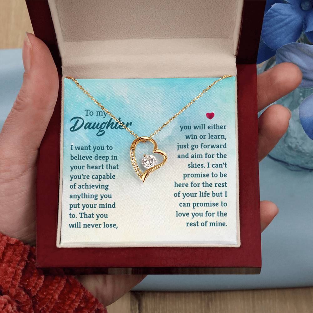 To My Daughter Necklace - Heartwarming Gift for Daughter’s Special Day - Forever Love Necklace - Personalize Memories