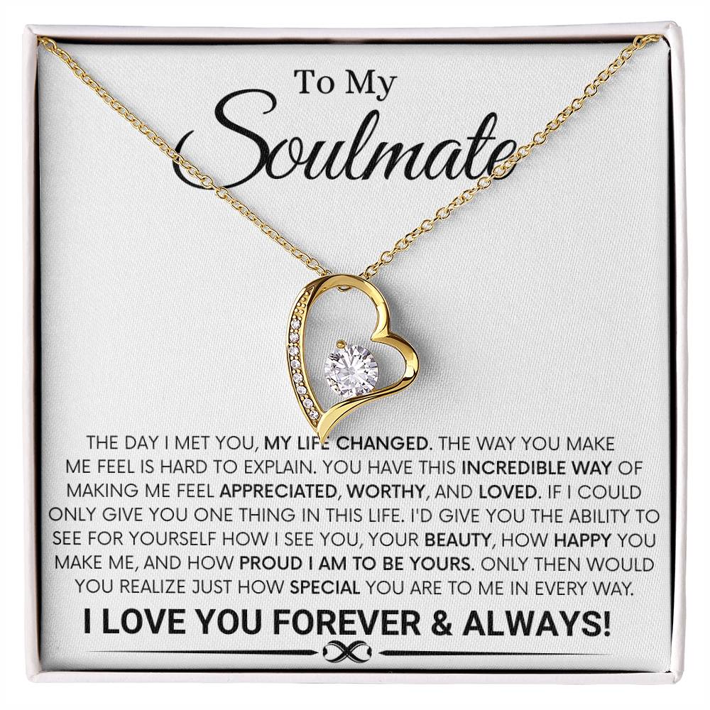 To My Soulmate - The Day I Met You - Forever Love Necklace Gift for Her - Personalize Memories
