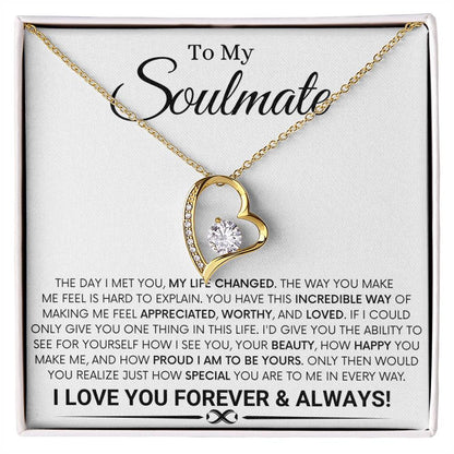To My Soulmate - The Day I Met You - Forever Love Necklace Gift for Her - Personalize Memories