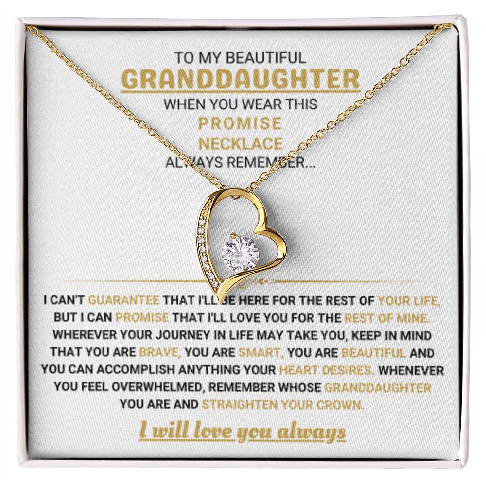 To My Granddaughter Necklace – Graduation Birthday Surprise Gift for Granddaughter – Forever Love Necklace - Personalize Memories