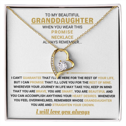 To My Granddaughter Necklace – Graduation Birthday Surprise Gift for Granddaughter – Forever Love Necklace - Personalize Memories