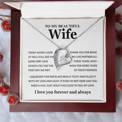 To My Beautiful Wife - Feel My Love - Forever Love Necklace Gift from Husband - Personalize Memories