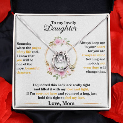 To My Daughter Necklace – Mom to Daughter Present for Graduation – Lucky In Love Necklace - Personalize Memories