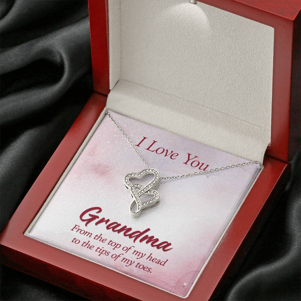 I Love You Grandma Gift from Grandkids Grandma - Heart-to-heart Pendant Necklace - Personalize Memories