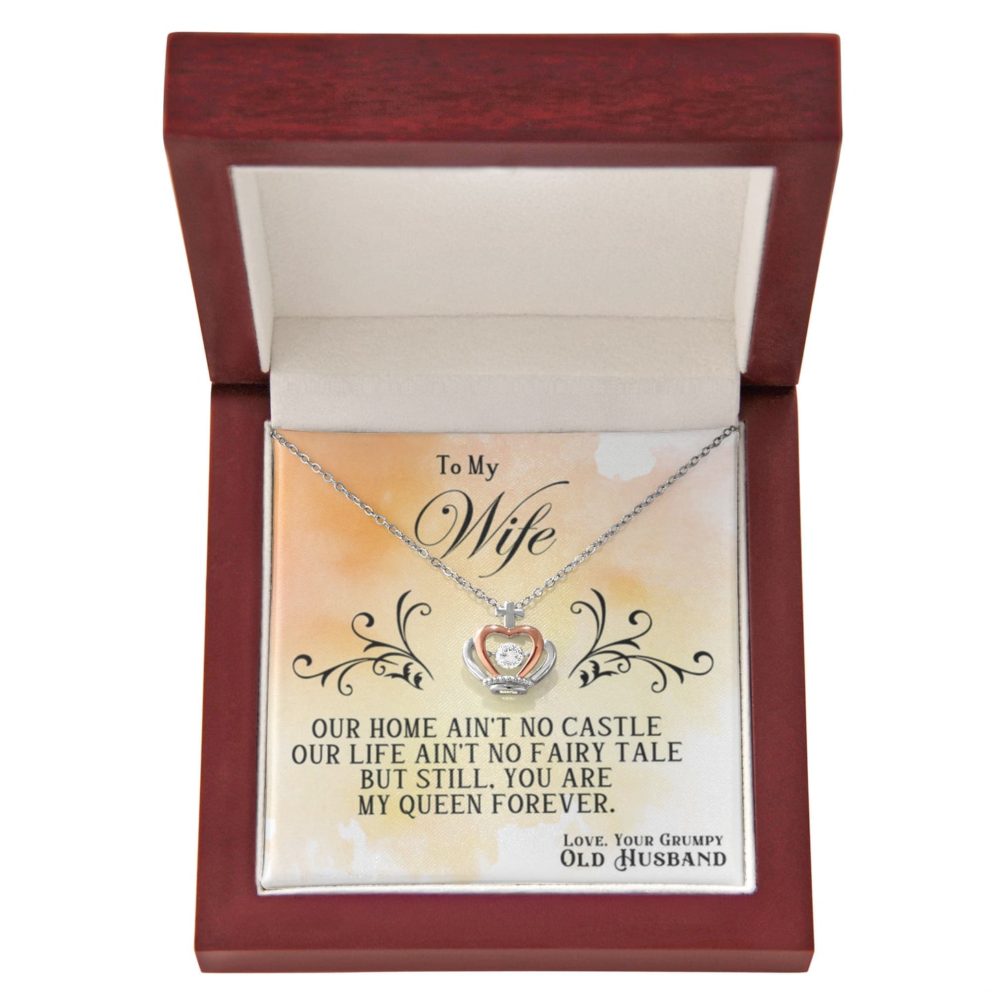 Best Romantic Gift for Wife - Jewelry from Husband - Crown Pendant Necklace - Personalize Memories
