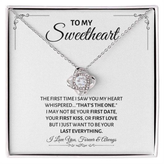 To My Sweetheart Necklace - Gift for Love on Valentine’s Day & Special Days - Love Knot Necklace - Personalize Memories