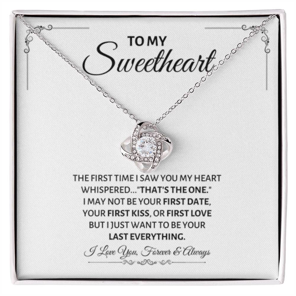 To My Sweetheart Necklace - Gift for Love on Valentine’s Day & Special Days - Love Knot Necklace - Personalize Memories