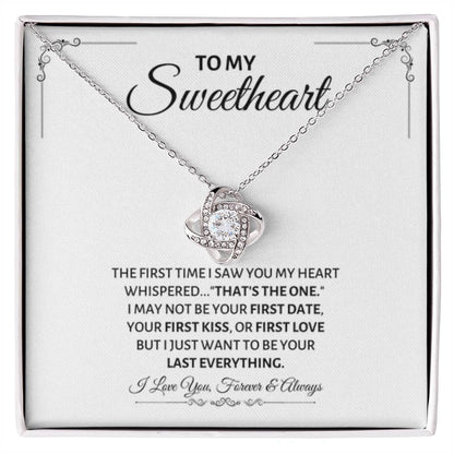 To My Sweetheart Necklace - Gift for Love on Valentine’s Day & Special Days - Love Knot Necklace - Personalize Memories