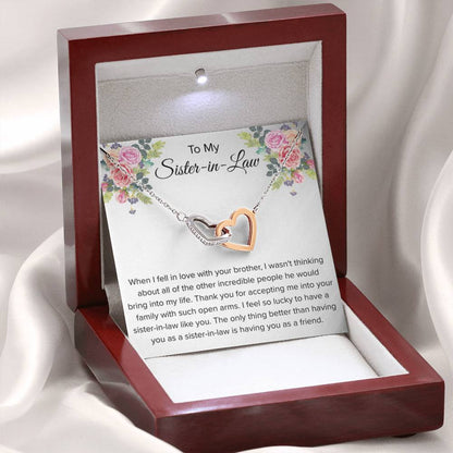 To My Sister In Law Necklace - Gift for Bonus Sister - Interlocking Hearts Necklace - Personalize Memories