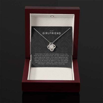 Gift for Girlfriend Necklace - Romantic Jewelry for Valentine’s Day, Birthday & Special Relationship Moments - Love Knot Necklace - Personalize Memories