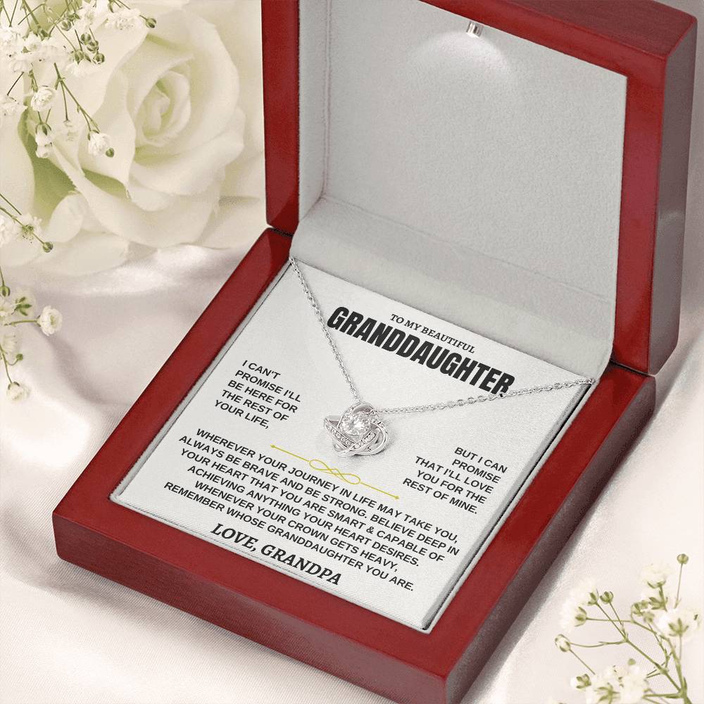 To My Beautiful Granddaughter - I'll Love You For The Rest Of Mine - Love Knot Necklace - Gift for Granddaughter from Grandpa - Personalize Memories