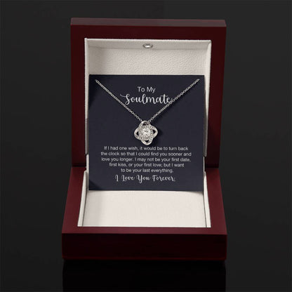 To My Soulmate Necklace - Soulmate Gift for Her for Valentine’s Day & Every Day Love - Love Knot Necklace - Personalize Memories