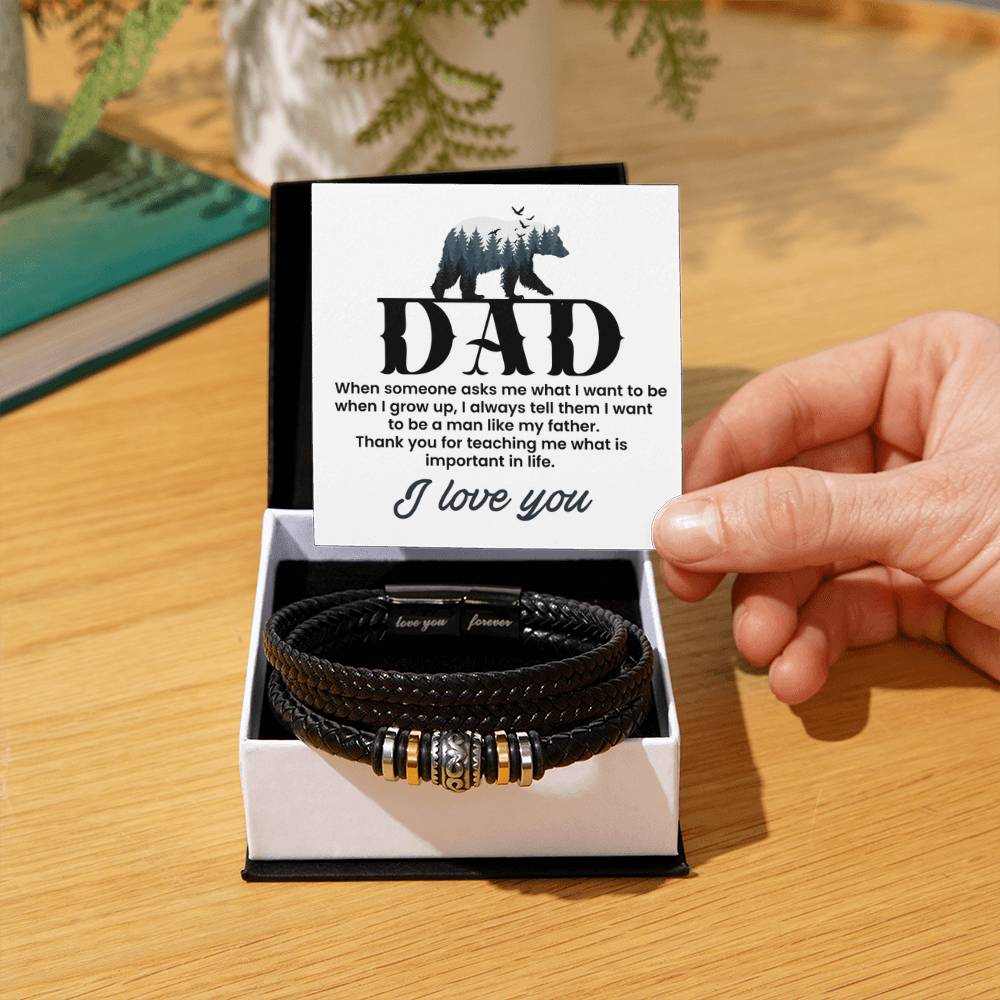 Bracelet Gift for Dad from Child's - Love You Forever Bracelet - Personalize Memories