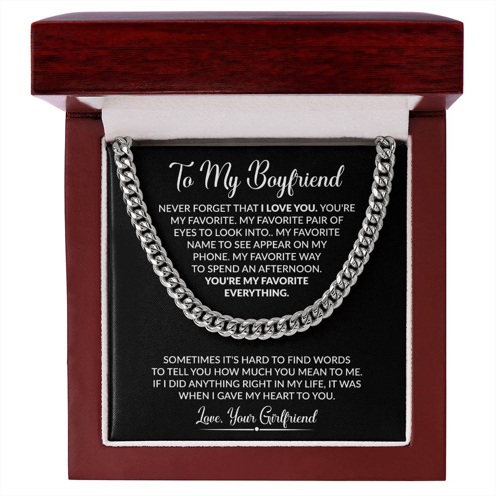 To My Boyfriend - Sometimes It's Hard To Find Words To Tell You - Cuban Link Chain - Personalize Memories