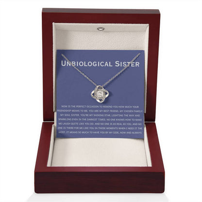 Unbiological Sister Necklace - Gift for Bonus Sister - Love Knot Necklace - Personalize Memories