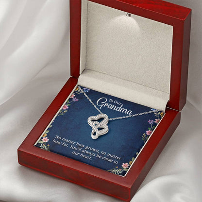 To Our Grandma - You will always be close to our heart - Gift for Grandmother Grandma - Heart-to-heart Pendant Necklace - Personalize Memories