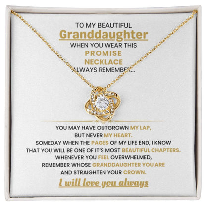 To My Granddaughter Necklace – Graduation Birthday Surprise Gift for Granddaughter – Love Knot Necklace - Personalize Memories