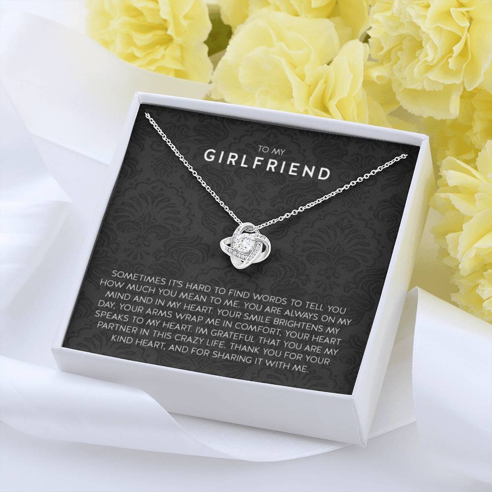Gift for Girlfriend Necklace - Romantic Jewelry for Valentine’s Day, Birthday & Special Relationship Moments - Love Knot Necklace - Personalize Memories
