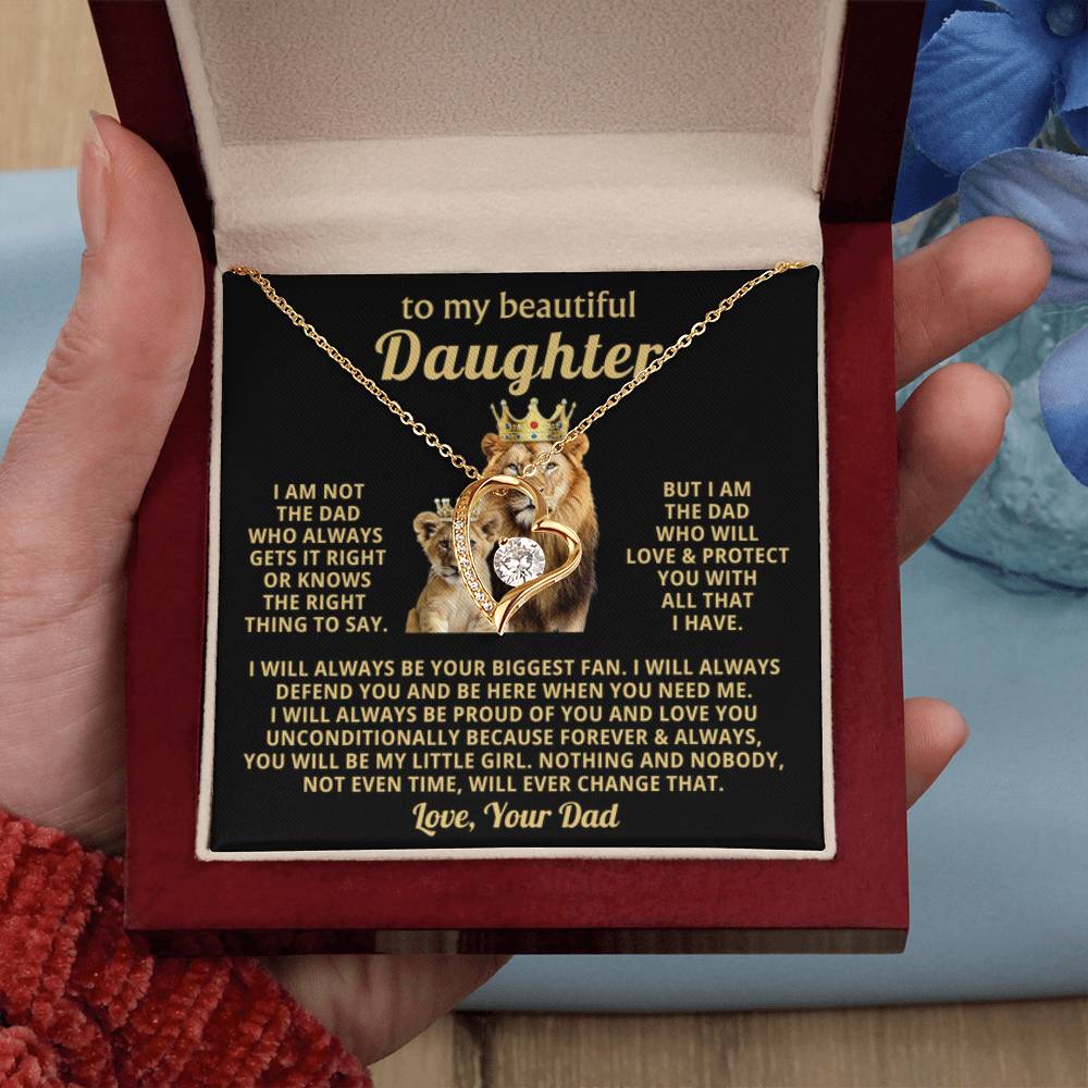 To My Daughter Necklace - Heartfelt Christmas Surprise from Daddy - Forever Love Necklace - Personalize Memories