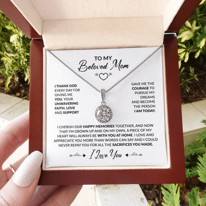 To My Beautiful Mom - I Thank God Every Day for Giving Me You - Eternal Hope Necklace - Personalize Memories