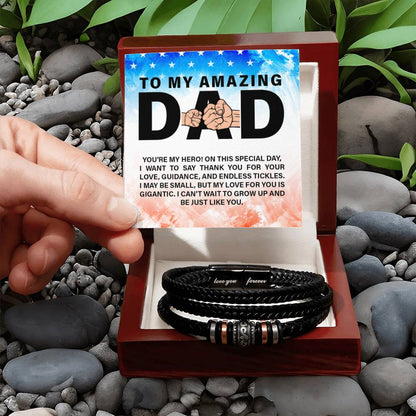 To My Amazing Dad - You're my hero - Gift for Dad - Love You Forever Bracelet - Personalize Memories
