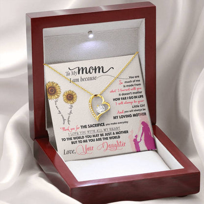 Gift for Mom from Daughter - You're My Sunshine - Forever Love Necklace - Personalize Memories