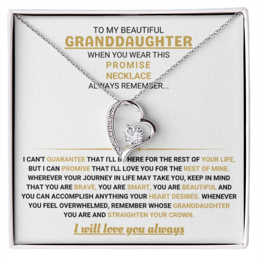 To My Granddaughter Necklace – Graduation Birthday Surprise Gift for Granddaughter – Forever Love Necklace