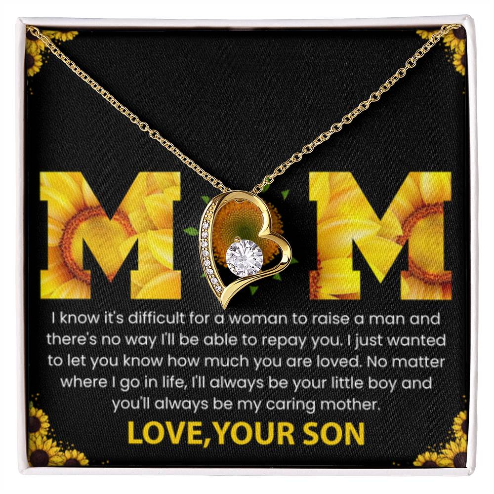 Mom - You Will Always Be My Caring Mother - Forever Love Necklace - Special Gift for Mom from Son - Personalize Memories