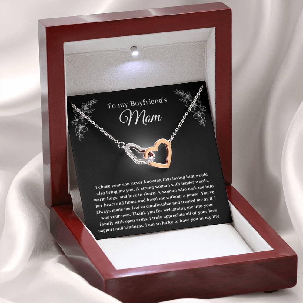 Gift for Bf's Mom - Interlocking Hearts Necklace - Personalize Memories