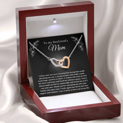 Gift for Bf's Mom - Interlocking Hearts Necklace - Personalize Memories