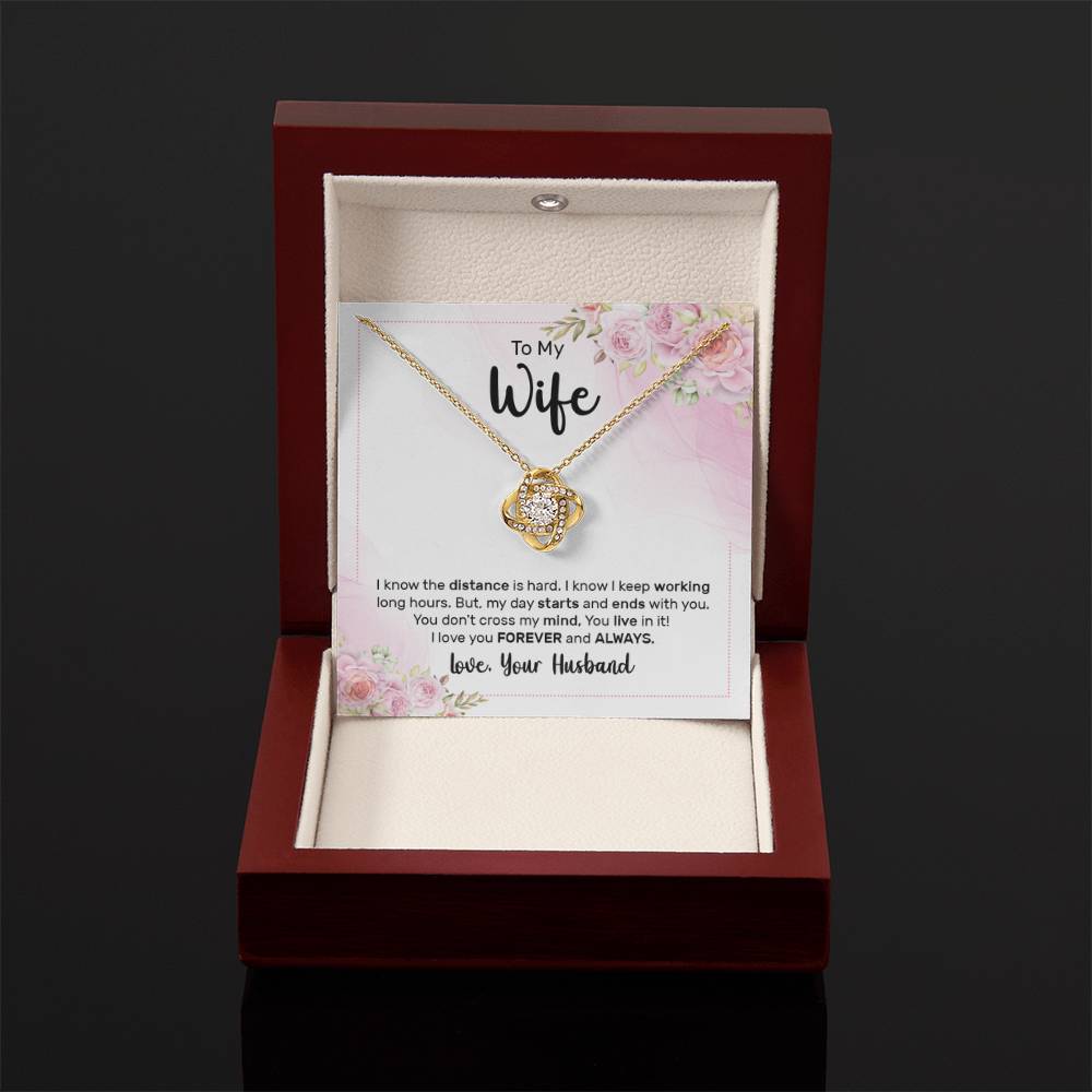 To My Wife Necklace - Romantic Gift for Special Moments & Valentine’s Day - Love Knot Necklace - Personalize Memories