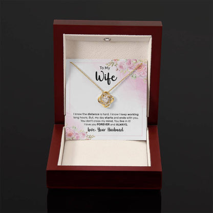To My Wife Necklace - Romantic Gift for Special Moments & Valentine’s Day - Love Knot Necklace - Personalize Memories