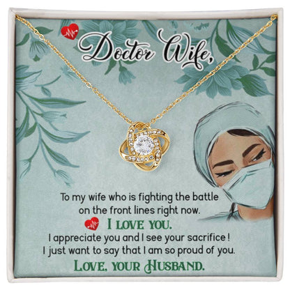 To My Doctor Wife Gift From Husband - Love Knot Necklace - Personalize Memories