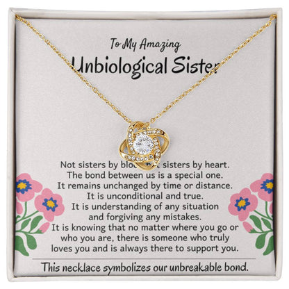To My Amazing Unbiological Sister - The bond between us is a special one - Love Knot Necklace - Personalize Memories