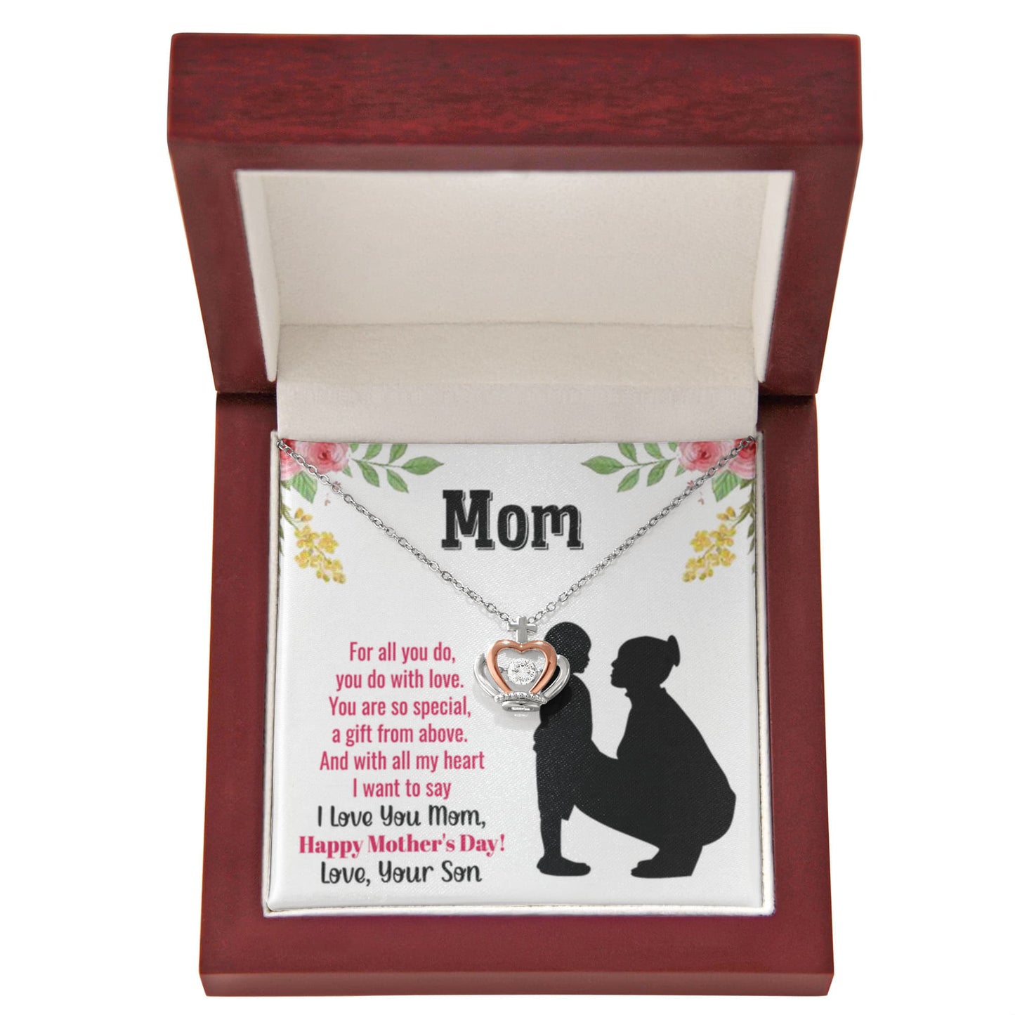 Happy Mother's Day Present - Mom you are so special - Crown Pendant Necklace - Personalize Memories