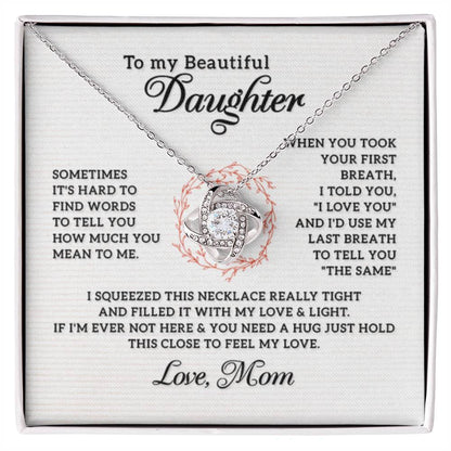 To My Daughter Necklace – Top Gift for Daughter Birthday Graduation – Love Knot Necklace - Personalize Memories