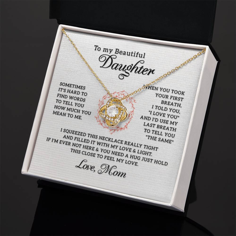 To My Daughter Necklace – Top Gift for Daughter Birthday Graduation – Love Knot Necklace - Personalize Memories