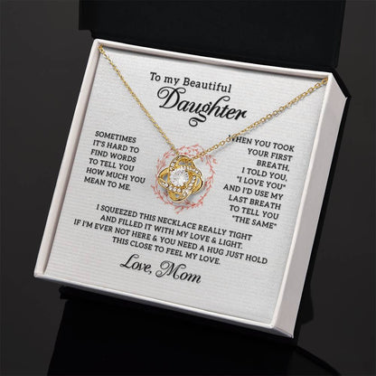 To My Daughter Necklace – Top Gift for Daughter Birthday Graduation – Love Knot Necklace - Personalize Memories