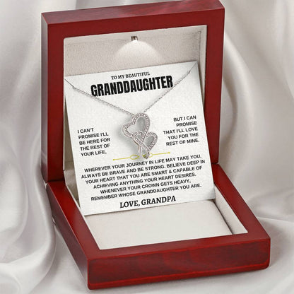 To My Beautiful Granddaughter - I'll Love You For The Rest Of Mine - Heart-to-heart Necklace - Gift for Granddaughter from Grandpa - Personalize Memories
