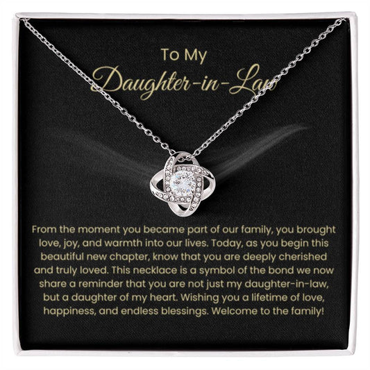 To My Daughter In Law - Love Knot Necklace - Gift for Daughter in Law - Personalize Memories