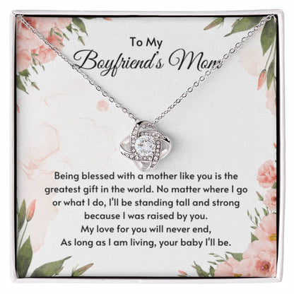 To My Boyfriend's Mom - Being blessed with a mother like you is the greatest gift in the world - Love Knot Necklace - Personalize Memories
