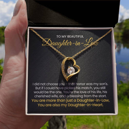 To My Daughter In Law - You are also my Daughter in heart - Forever Love Necklace - Personalize Memories