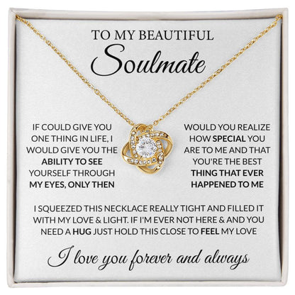 Gift for Soulmate - Feel My Love - Love Knot Necklace - Personalize Memories