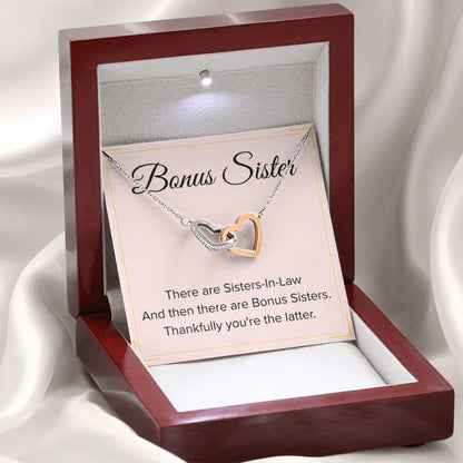 Bonus Sister Necklace Gift - Interlocking Hearts Necklace - Personalize Memories