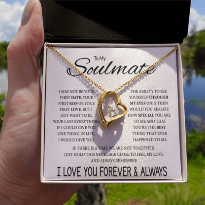 To My Soulmate Necklace - Unique Soulmate Gift for Her for Birthdays & Surprise Moments - Forever Love Necklace - Personalize Memories
