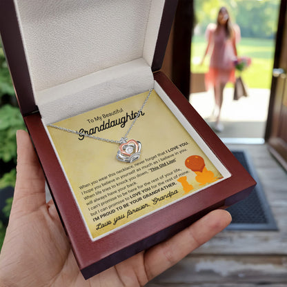 To My Granddaughter Necklace – Graduation, Birthday Gift Idea for Granddaughter – Crown Pendant Necklace - Personalize Memories