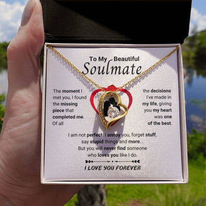 To My Soulmate Necklace - Gift for Her for Holiday Celebrations & Romance - Forever Love Necklace - Personalize Memories
