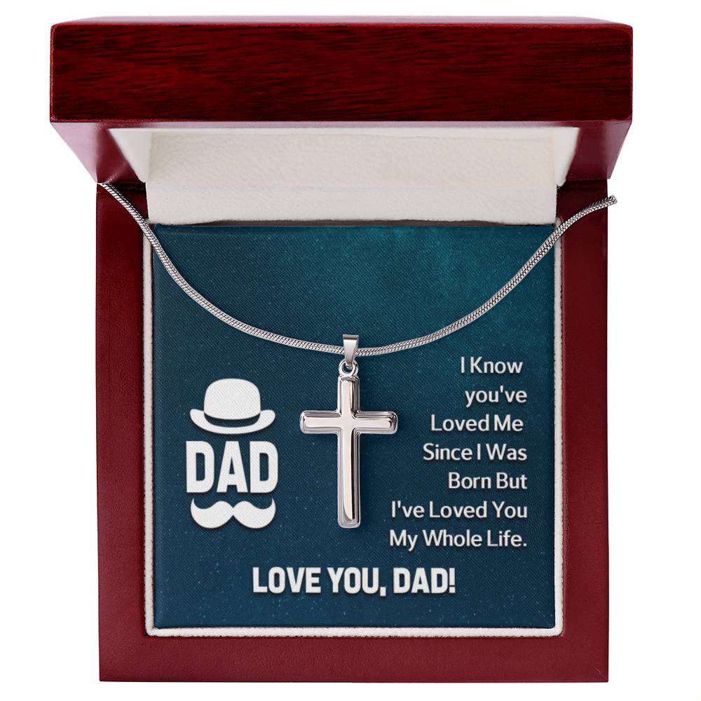 Dad - I know - Artisan Cross Necklace Gift for Dad - Personalize Memories